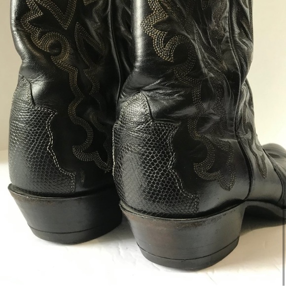 JUSTIN Men Leather Western Cowboy Boots 9 1/2 D - Picture 4 of 10